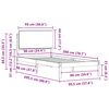 vidaXL Sängram med Klädd Huvudgavel Ljusgrå 90 x 200 cm Massiv furu