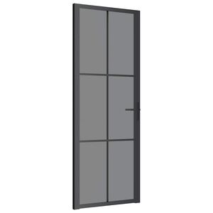 vidaXL Innerd&ouml;rr 76x201,5 cm svart ESG-glas och aluminium