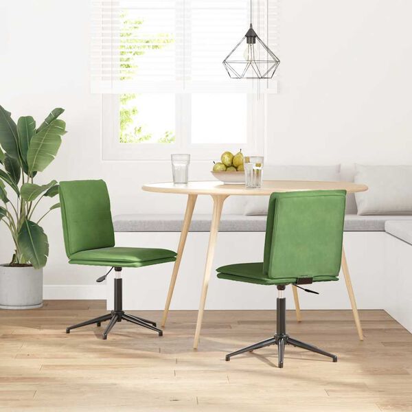 vidaXL Matstolar 2 st ljusgr&ouml;n sammet