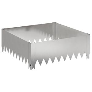 vidaXL Kant f&ouml;r gr&auml;smatta 60 x 60 x 20 cm St&aring;l Silver