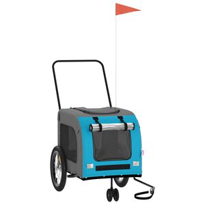 vidaXL Cykelvagn för djur blå och grå oxfordtyg och järn