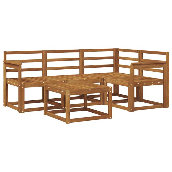 vidaXL Utomhussoffset 5 pcs Naturf&auml;rg Massivt Akaciatr&auml;