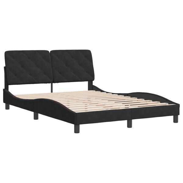 vidaXL Bed Frame without Mattress Black 120x200 cm Velvet