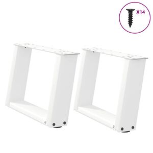 vidaXL Soffbordsben U-formade 2 st vita 40x(30-31) cm st&aring;l