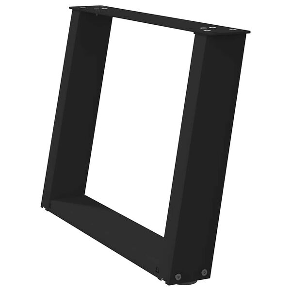 vidaXL Soffbordsben U-formade 2 st svarta 60x(42-43) cm st&aring;l