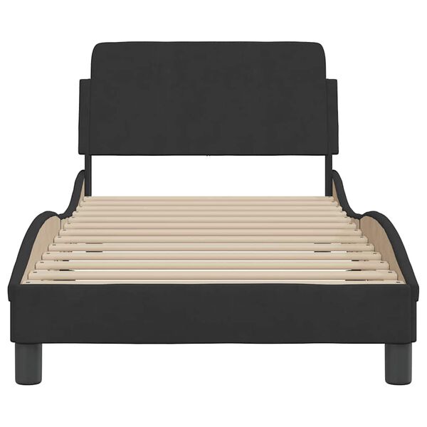 vidaXL Bed Frame with Headboard "Dover" Black 80x200 cm Velvet