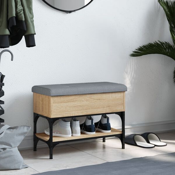 vidaXL Skob&auml;nk sonoma-ek 62x32x45 cm konstruerat tr&auml;