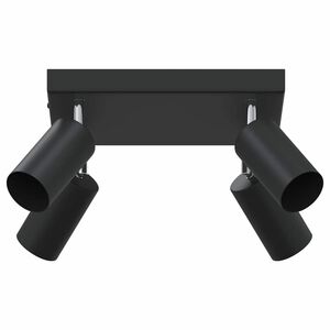 vidaXL Takspotlight med str&aring;lkastare Svart 26 x 26 x 16 cm Metall