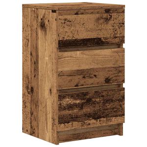 vidaXL S&auml;ngbord med 3 l&aring;dor gammalt tr&auml; 39x35x65 cm