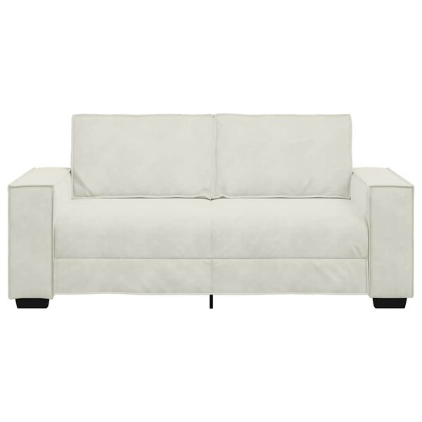 vidaXL Soffa 2-sits gr&auml;ddvit 180x78x84 cm sammet