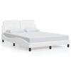 vidaXL Bed Frame with LED without Mattress "Zadar" White 120x200 cm