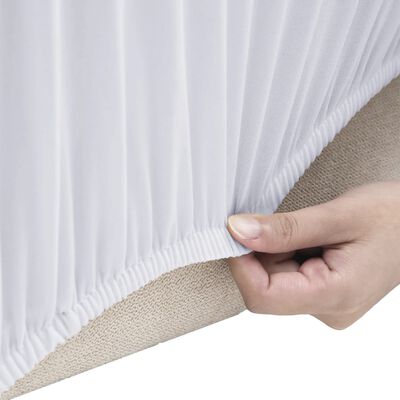 vidaXL Sofföverdrag med stretch vit polyesterjersey