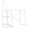 vidaXL Skrivbord med hyllenhet vit 102x50x117 cm
