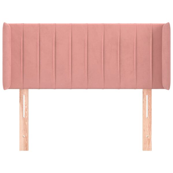 vidaXL S&auml;nggavel med kanter rosa 83x16x78/88 cm sammet