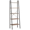 vidaXL Hylla 5 plan m&ouml;rkbrun och svart 56x35x174 cm