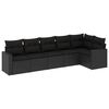 vidaXL Loungegrupp med dynor 6 delar svart konstrotting