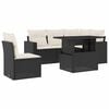 vidaXL Loungegrupp med dynor 6 delar svart konstrotting