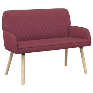 vidaXL 2-sitssoffa med ben i massivt tr&auml; 2-sits Vinr&ouml;d Linnetyg