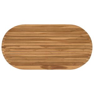 vidaXL Bordsskiva 110 x 55 x 3,5 cm Oval Massivt teaktr&auml; Naturlig