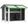 vidaXL Hundg&aring;rd gr&aring; 96x87x80,5 massiv furu