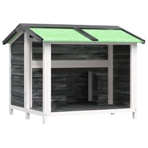 vidaXL Hundg&aring;rd gr&aring; 96x87x80,5 massiv furu