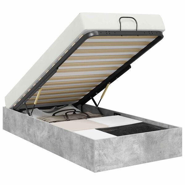 vidaXL Ottoman S&auml;ngram Betonggr&aring; 100 x 200 cm Konstruerat tr&auml;