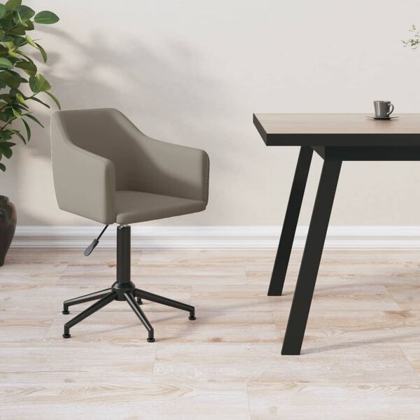 vidaXL Snurrbar matstol ljusgr&aring; sammet