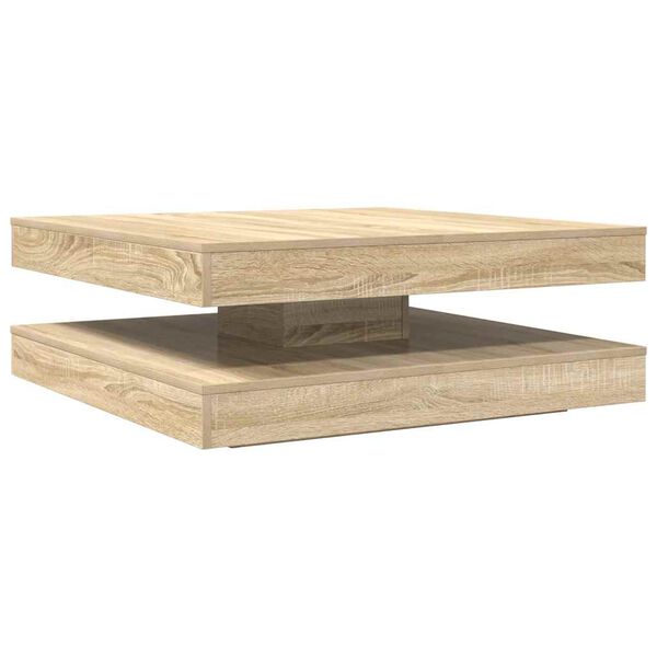 vidaXL Soffbord 360 grader vridbart sonoma-ek 90x90x34,5 cm