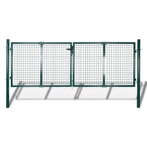 vidaXL Staketgrind st&aring;l 300x100 cm gr&ouml;n