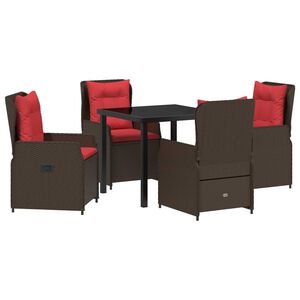 vidaXL Tr&auml;dg&aring;rdsm&ouml;belset 5 st Brun Poly rattan