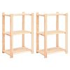 vidaXL F&ouml;rvaringshylla 3 hyllor 2 st 60x38x90 cm massiv furu 150 kg