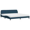 vidaXL Bed with Mattress "Dover" Blue 200x200 cm Velvet