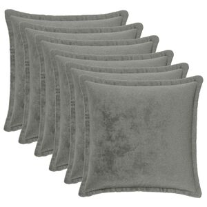 vidaXL Kasta Kudde 6 st HOUTEN M&ouml;rkgr&aring; 30 x 30 cm Flanell