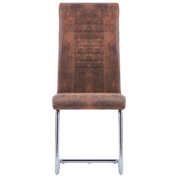 vidaXL Frib&auml;rande matstolar 4 st brun konstmocka