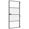 vidaXL Innerd&ouml;rr svart 93x201,5 cm h&auml;rdat glas och aluminium slim