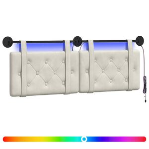 vidaXL H&auml;ngande s&auml;nggavel Med LED-lampa Gr&auml;ddvit Sammet