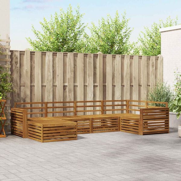 vidaXL Utomhussoffset 6 pcs Naturf&auml;rg