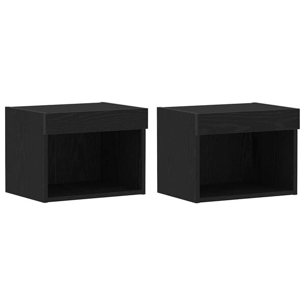 vidaXL TV-bänkset 2 pcs Svart Ek 40 x 30 x 30 cm Konstruerat trä