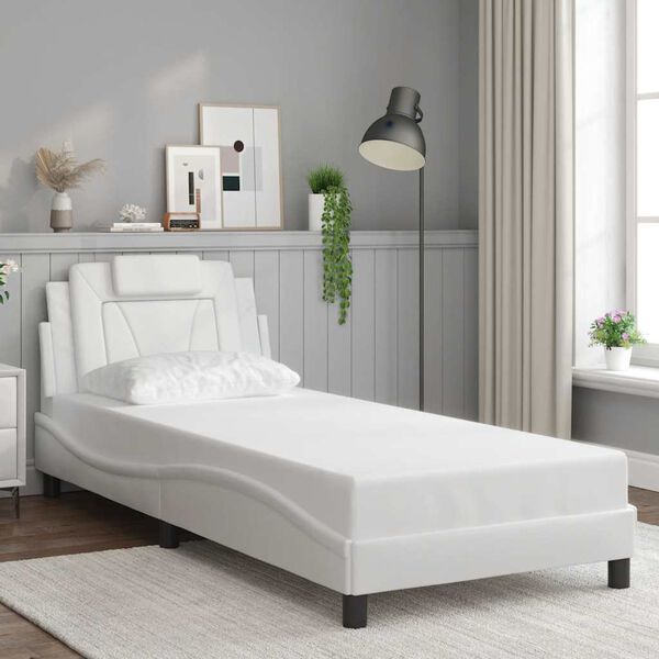 vidaXL Bed Frame "Viana" without Mattress White 80x200 cm Faux Leather