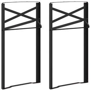 vidaXL Benkonstruktion f&ouml;r &ouml;lbord 2 st Svart 39 x 3 x 75 cm