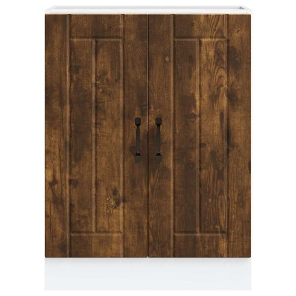 vidaXL Basskåp med diskbänk Lucca rökfärgad ek konstruerat trä