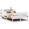 vidaXL S&auml;ng med bokhylla utan madrass vit 135x190cm massiv furu