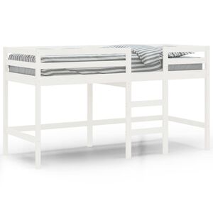 vidaXL Lofts&auml;ng med stege vit 90x190 cm massiv furu