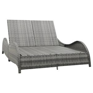 vidaXL Dubbel sols&auml;ng med dyna konstrotting antracit