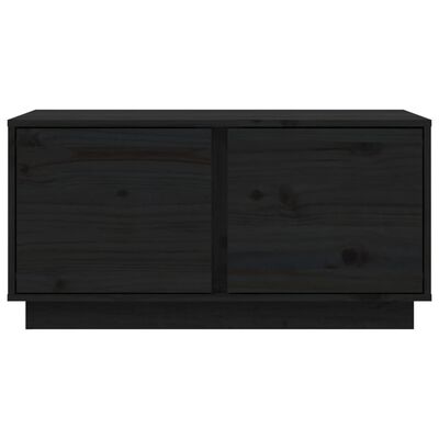 vidaXL Soffbord svart 80x50x40 cm massivt furu