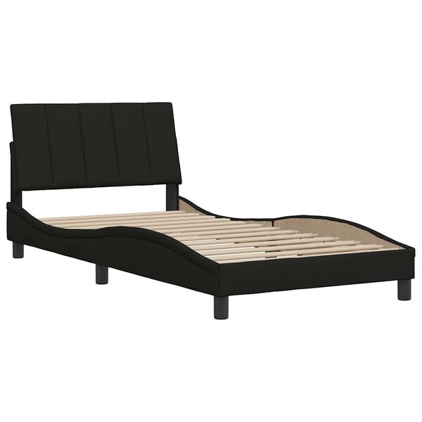 vidaXL Bed Frame without Mattress "Hanko" Black 100x200 cm Fabric