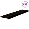 vidaXL Trappstegsmattor 12 pcs brunsvart 110x25x2 cm massiv ek