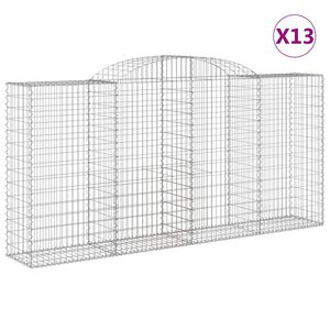 vidaXL Gabioner b&aring;gformade 13 st 300x50x140/160 cm galvaniserat j&auml;rn