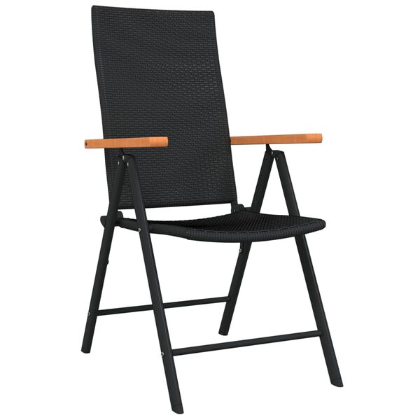 vidaXL Matgrupp f&ouml;r tr&auml;dg&aring;rden 5 delar svart