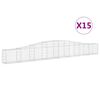 vidaXL Gabioner b&aring;gformade 15 st 400x30x40/60 cm galvaniserat j&auml;rn